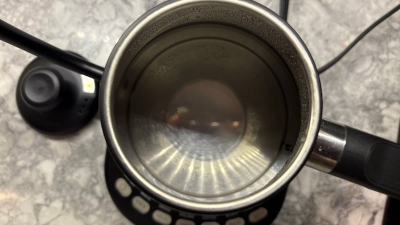 the inside of the kettle from above
